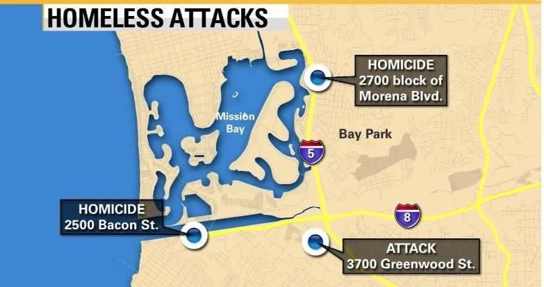 Homeless attacks July 2016 map